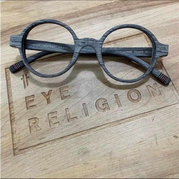 Morel 1880 2975 Wood Gray Round Glasses - Picture 1 of 3